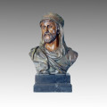 Бюсты Бронзовая скульптура Арабская мужская фигурка Ремесленник Deco Латунная статуя TPE-109